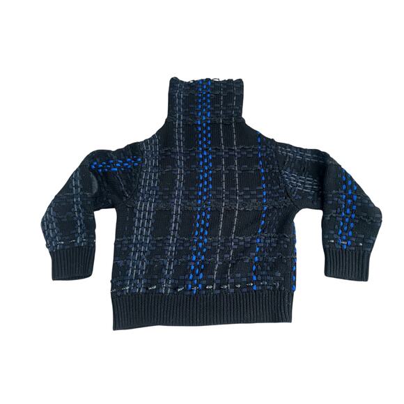 rag & bone Fine Wool Rayon Knit Womens XXS Turtleneck Sweater Black Gray Blue - Picture 2 of 7